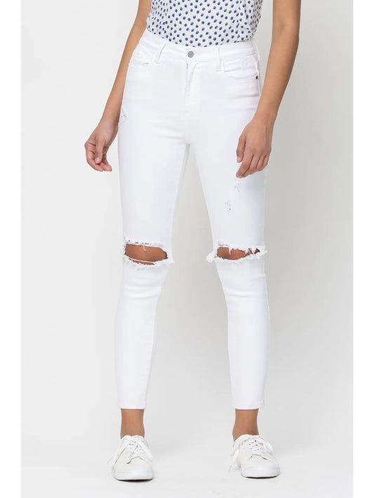 White High Rise Skinny Jeans